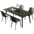 thumbnail image 4 of Modern Dining Table, Rectangular 63" Kitchen Table with Marble Sintered Stone Table Top and Metal Legs, Dining Room Table for 6, Slate Dinner Table for Living Room or Office, Table Only, 4 of 5