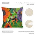 thumbnail image 3 of Flower Frog Linen toss pillowcase Decoration pillowcase Gift preferred 18x18" Cushion cover 4 set Sofa pillowcase Sofa bedroom living room car, 3 of 5