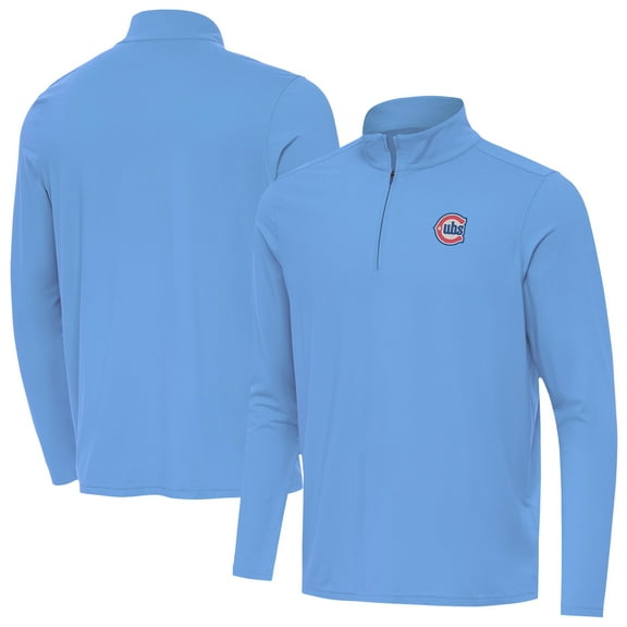 Men's Antigua  Powder Blue Chicago Cubs Alternate Logo Intent Quarter-Zip Pullover