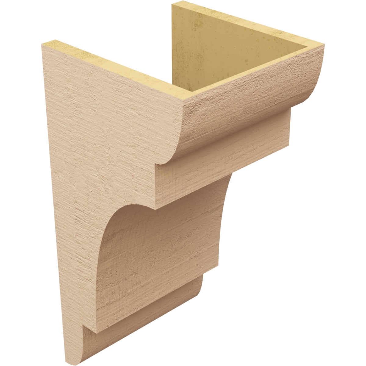 11"W x 11"D x 22"H Wide New Brighton Rough Cedar Woodgrain TimberThane Corbel, Primed Tan