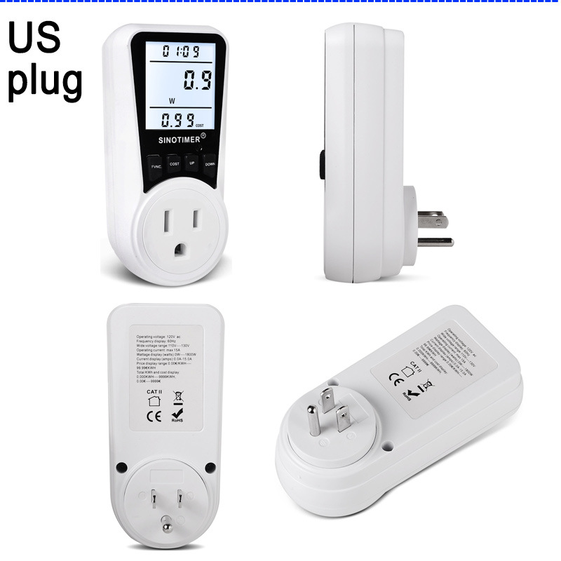 Plugin Power Meter Socket DDS109L Backlight Household Intelligent