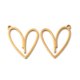 thumbnail image 1 of Ion Plating(IP) 304 Stainless Steel Pendants Heart Charm Real 18K Gold Plated 27x24x1.5mm Hole: 2mm, 1 of 2