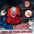 thumbnail image 6 of HOMCOM 6' Clown Animatronic, Life Size Outdoor Halloween Decoration with Motion Activated Sound & Light Up Eyes, 6 of 9