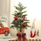 thumbnail image 4 of Christmas Wreath Artificial Pine Cone Red Berry Garland Hanging Front Door Wall Decor Wreath Mini Desktop XMAS Tree Ornament, 4 of 5