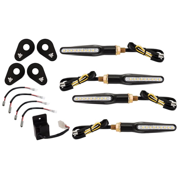 Tusk LED Turn Signal Kit Style 2 Standard (F/R) Black Adapter Plate