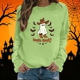 thumbnail image 2 of Uootdi Halloween Womens Sweatshirt Crew Neck Ghost Bat Print Sweatshirts Relaxed Fit Halloween Party Soft Womens Tops Gift, 2 of 6