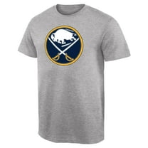 Men's Ash Buffalo Sabres Team Primary Logo T-Shirt
