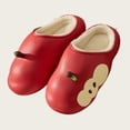thumbnail image 4 of Red Ladies Slippers Thick Sole Waterproof For Indoor Home Warm Comfort For Winter With Non-Slip Design And Cozy Lining For Everyday Home Use Size 40, 4 of 6