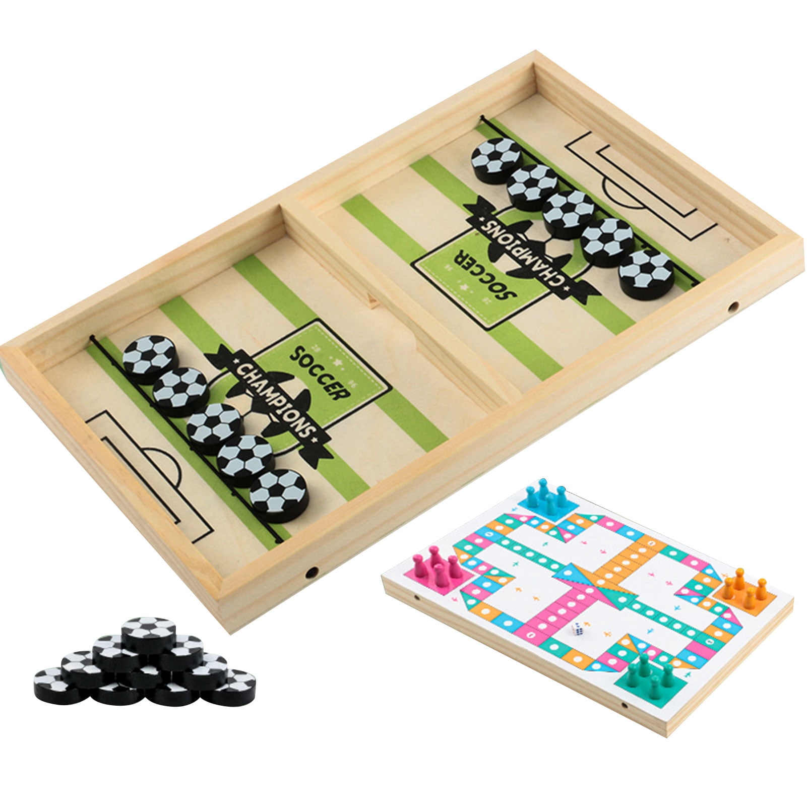Details about   Hockey Game Wooden Fast Sling Puck Game Board Game Soccer Battle Flying Chess 