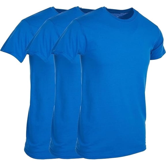 SOCKS'NBULK 3 Pack Men's Solid Colors Cotton T-Shirts Short Sleeve Lightweight Tees, Bulk (Large, Royal Blue, l)