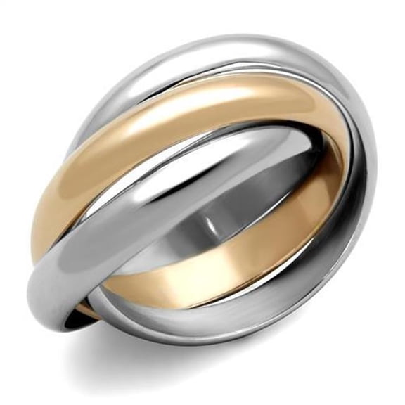 Alamode TK1670-9 Women Two-Tone IP Rose Gold Stainless Steel Ring with No Stone in No Stone - Size 9