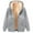 Light Gray, variant on Casual Print Hooded Coat with Zipper Pocket Lined Long Sleeve Jacket for Autumn Winter Sports and Outdoor Wear Wine M