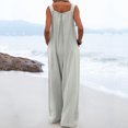 thumbnail image 6 of Baqcunre Jumpsuits for Women Casual Pocket Women Romper Strap Solid Playsuit Button Long Jumpsuit Women's Jumpsuit Jumpsuits for Women Dressy One Piece Jumpsuits for Women, 6 of 8
