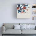 thumbnail image 3 of Canvas Wall Art - Melissa Wang 'Indigo and Crimson Blooms II' Wall Art for Living Room, Bedroom, or Office Décor by Trademark Fine Art - 14 x 14 Inches, 3 of 4