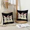 thumbnail image 5 of Halloween Pillow Covers 18x 18 Inch Set of 2 Pink Cute Boo Ghost Black Throw Pillow Covers Indoor Outdoor Decorative Pillow Case for Sofa Couch Bed Living Room Halloween Decor, 5 of 6