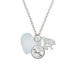 thumbnail image 2 of Delight Jewelry Acrylic 1" Imitation Pearl Heart Let Things Go Fall Zoey Charm Necklace, 28", 2 of 4