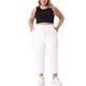 thumbnail image 2 of Pantalones cargo de mujer de talla grande Agnes Orinda con cintura elástica y cordón, con bolsillos, 1X, blancos, 2 of 6