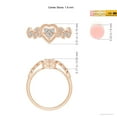 thumbnail image 4 of ANGARA Natural Diamond Heart Ring with Leaf Motifs in 14K Rose Gold for Women (Size-1.8mm| Color-I-J| Clarity-I1-I2) | April Birthstone, Anniversary, Jewelry Gift for Women | Natural Diamond Ring, 4 of 8