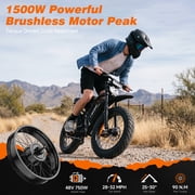 20 Fat Tire Electric Bike for Adults, 1500W Peak Dirt Ebike, 48V 17.5Ah Battery, Electric Mountain Bike for Men, UL2849