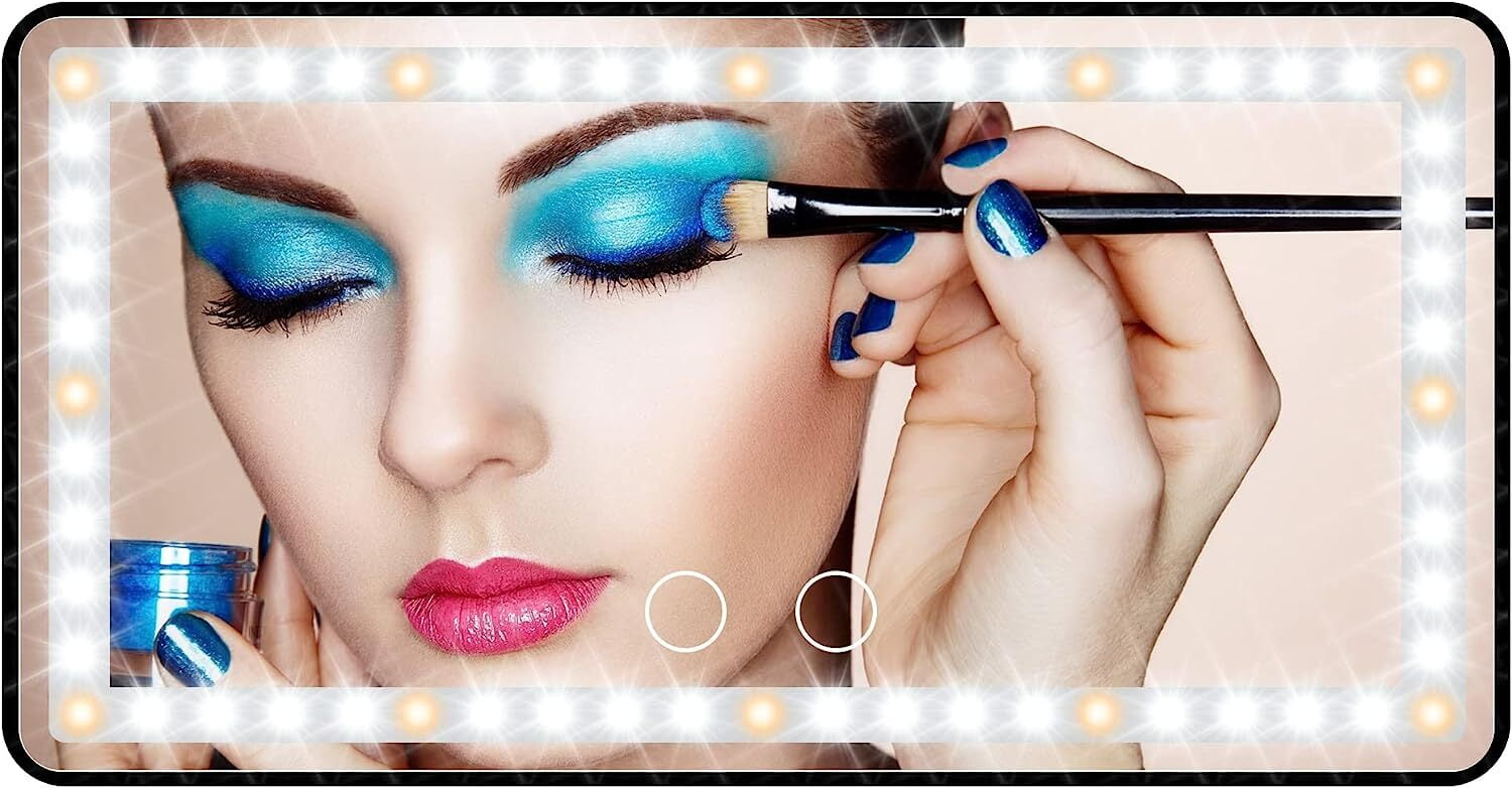 Car Visor Vanity Mirror Rechargeable Makeup Mirror with 3 Light Modes