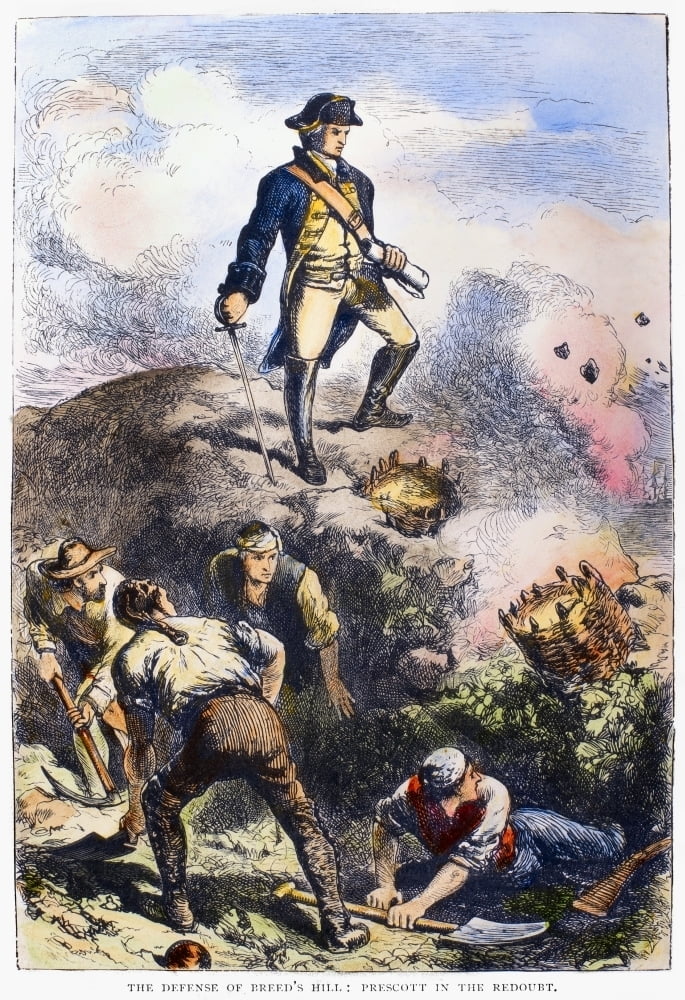 Battle Of Bunker Hill 1775 Ncolonel William Prescott In The Redoubt On