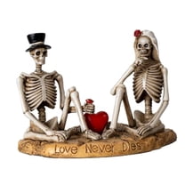 Pacific Giftware Eternal Love Skeleton Couple Figurine Unique Day of The Dead Inspired Gothic Decor Piece for Romantic Occasions 4.13" Tall