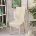 thumbnail image 5 of Outoloxit Solid Color Brushed High Elastic Chair Cover - Soft, Waterproof & Dirt-Resistant Slipcover for Dining Chairs, Universal Fit 16-24 Inch, Machine Washable, 5 of 8