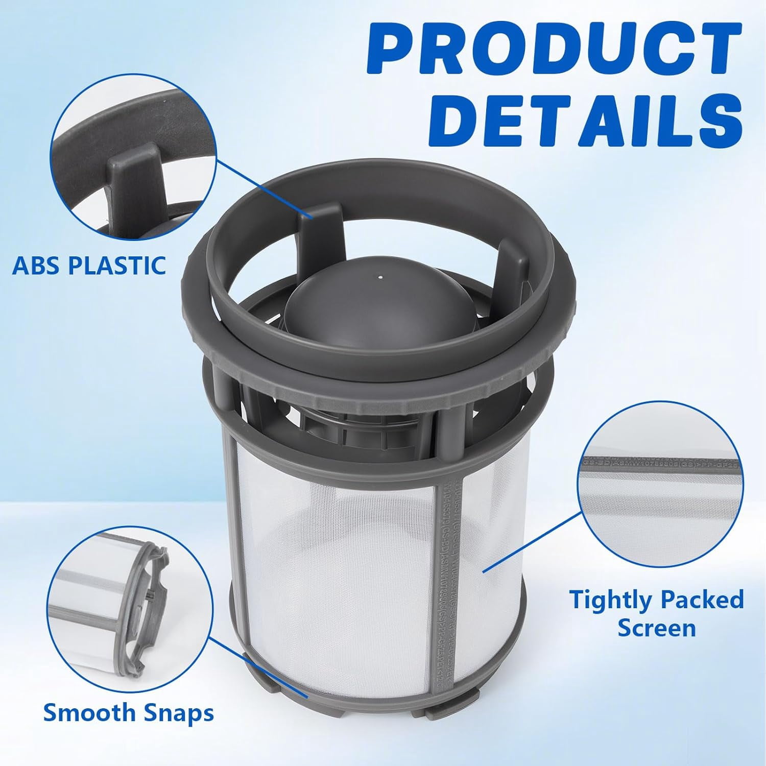 W10872845 Dishwasher Pump Filter Cup Replacement - Compatible with Whirlpool Kenmore Amana KitchenAid Dishwashers - Replaces Parts W10056425, W10056426, W10142911, AP6030094, 8579307 (2025 Upgraded）
