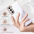 thumbnail image 2 of Compatible with Samsung Galaxy S21 FE Case, Galaxy S21 FE Case Ultra Slim Marble Luxury Glossy Rubber Durable Shockproof Protective Phone Case for Samsung Galaxy S21 FE Marble White YBT, 2 of 10