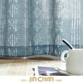 thumbnail image 7 of JINCHAN Boho Linen Curtains for Living Room Farmhouse Striped Geometric Drapes Light Filtering Bedroom Window Curtains 2 Panels Grommet Blue W50 x L96, 7 of 7