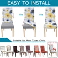thumbnail image 2 of Chair Covers for Dining Room 6 Pack, Stretchy Parson Chair Slipcovers,White Flowers Spandex Banquet Chair Seat Pet Protector Slipcovers for Holiday Home Party, Hotel, Wedding Ceremony, 2 of 6