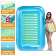 thumbnail image 6 of Sloosh Inflatable Tanning Pool Lounger Float, 70" x 46" Large Suntan Tub with Pillow, Water Raft Floatie For Adults, Blue, 6 of 7
