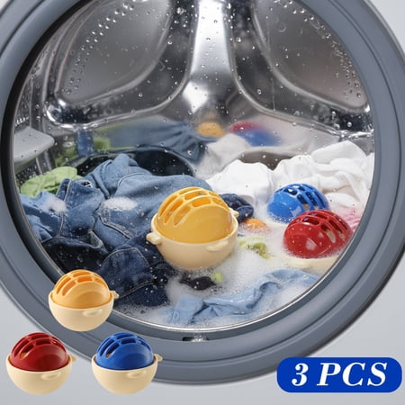 Fzsteel Reusable Laundry Hair Remover Balls Set of 3 Pet Hair Catcher Anti-Winding Clothes Protector for Washing Machine 3.15x2.76in