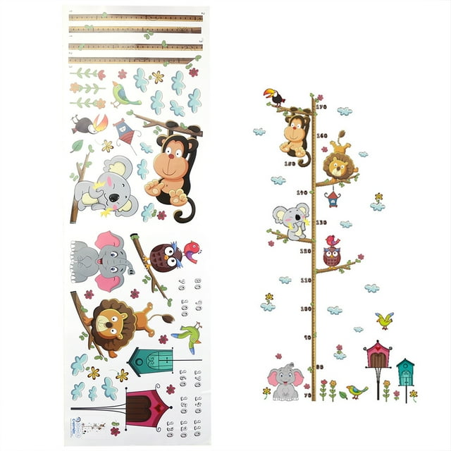 Tabla de altura para niños con diseño de elefante y león, adhesiva, tabla de altura para niños con diseño de elefante y león, artesanía superior