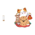 thumbnail image 1 of Organizador de pajitas para brochas de maquillaje y barra con contenedor transparente y reloj de pared silencioso con forma de gato, ideal para colgar, 1 of 8