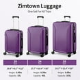 thumbnail image 2 of Zimtown 3-Piece Luggage Set with 8 Packing Cubes, Hard Shell Suitcases with Spinner Wheels TSA Lock, Purple, 2 of 19