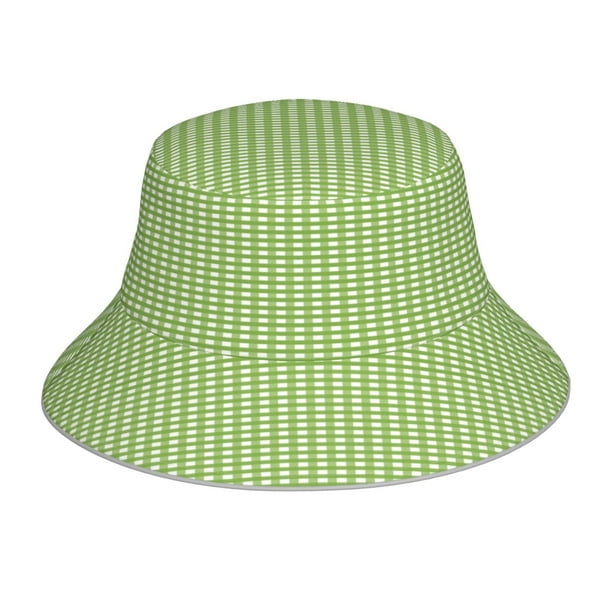 Balery Green Gingham Sombreros para el sol para hombre y mujer, sombrero de pescador con UPF 50+