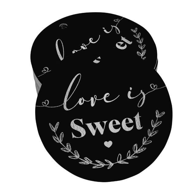Inkdotpot Silver Foil Paper Hang Tags Love Is Sweet Wedding Favor Tags 100 Pieces
