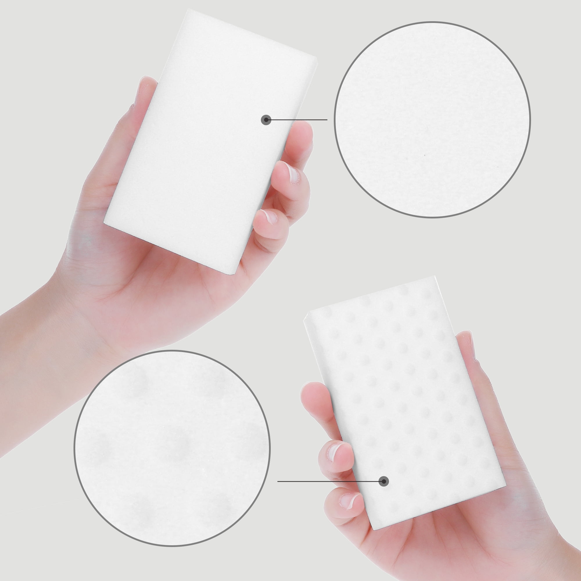 Unique Bargains Large Scratch Scrub Sponges Kitchen Sponges White 5 Pcs/3.9"x2.4"x0.8"