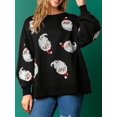 thumbnail image 5 of Sudadera con lentejuelas de hombre de jengibre de Navidad para mujer, sudadera con cuello redondo con pompones y color rosa para mujer, Año Nuevo 2024, 5 of 5