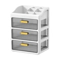 thumbnail image 1 of Organizador de escritorio con compartimentos y cajones. Almacenamiento cosmético moderno, ideal para Blanco de 3 niveles, 1 of 9