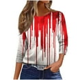 thumbnail image 6 of FDGIU 2025 Women's Plus Size Tunic Tops - Funny Halloween Novelty Shirts, 3/4 Length Sleeve Crew Neck Blouse, Loose Fit Casual Fall Winter Tops, 6 of 6