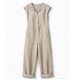 thumbnail image 3 of TaTaai Solid Color Cotton Linen Women Button Design Overalls Adjustable Straps Machine Washable No Fading Casual Daily Wear Full Length Jumpsuit Gift, 3 of 3
