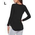 thumbnail image 4 of Qarigey Camiseta de manga larga para mujer, camisetas informales de Color sólido para mujer, jersey, ropa básica, ropa deportiva de poliéster para Prendas para la parte del cuerpo Negro L Qarigey AP008666-03, 4 of 6