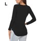 thumbnail image 4 of Sonducket Camiseta de manga larga para mujer, camisetas informales de Color sólido para mujer, jersey, ropa básica, ropa deportiva de poliéster para Prendas para la parte del cuerpo Negro L Sonducket AP008666-03, 4 of 6