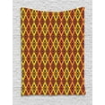 thumbnail image 1 of Ethnic Tapestry, Warm Colored Rhombus Pattern Design from Mexican Peruvian Cultures, Wall Hanging for Bedroom Living Room Dorm Decor, 60W X 80L Inches, Vermilion Yellow and Black, by Ambesonne, 1 of 2