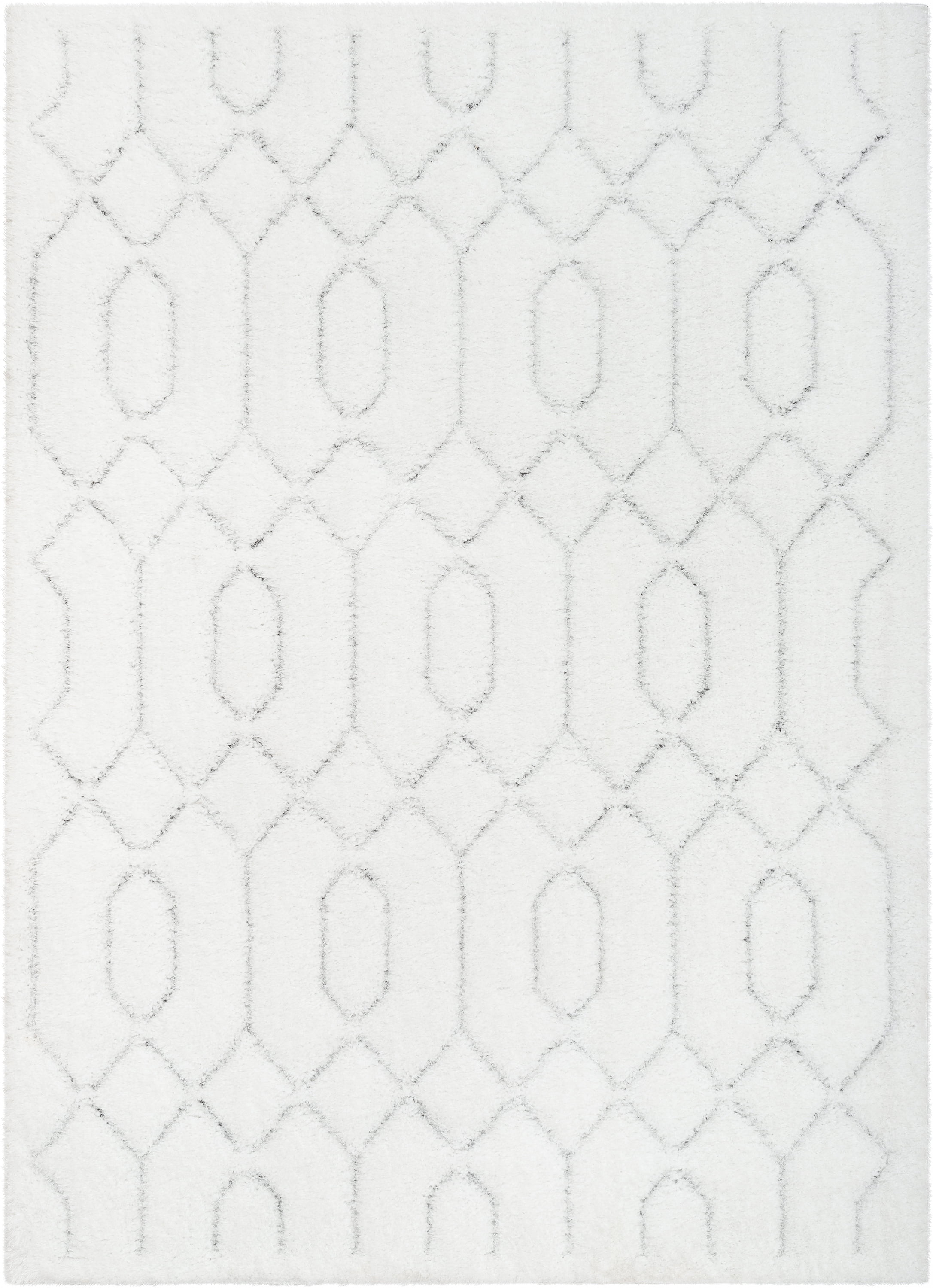 Well Woven Logan Winona Honeycomb Hexagon Pattern Shag 3D Textured Ivory 7' 5" x 9' 10" Area Rug