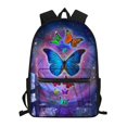 thumbnail image 2 of Mochila de lona de 16 pulgadas, mochila para estudiantes con ordenador de viaje con mariposas #3, 2 of 3