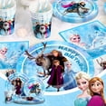 thumbnail image 3 of Frozen Birthday Decorations-135pcs Frozen Birthday Party Supplies Includes Frozen Plates and Cups Napkins Tablecloth Birthday Banner Balloons Hanging Swirls etc Elsa Frozen Party Supplies, 3 of 7