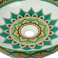 thumbnail image 6 of 16" Round Artistic Ceramic Vessel Sink – Glossy Above-Counter Basin with Hand-Inspired Printed Pattern, 6 of 10